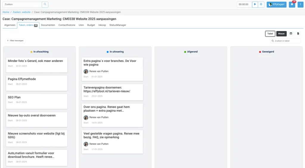 Screenshot kanban view